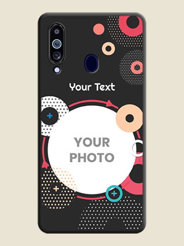 Custom Multicoloured Round Image on Personalised Space Black Soft Matte Cases - Galaxy M40 - alternate view