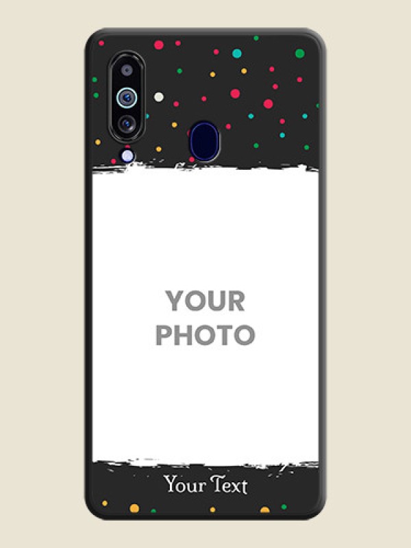 Custom Multicolor Dotted Pattern with Text on Space Black Custom Soft Matte Phone Back Cover - Galaxy M40 - alternate view