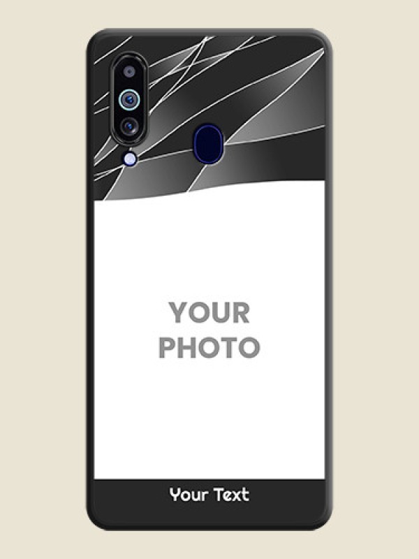 Custom Mixed Wave Lines on Photo on Space Black Soft Matte Mobile Cover - Galaxy M40 - alternate view