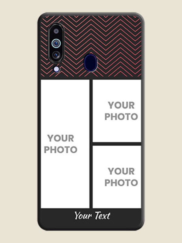 Custom Wave Pattern with 3 Image Holder on Space Black Custom Soft Matte Back Cover - Galaxy M40 - alternate view
