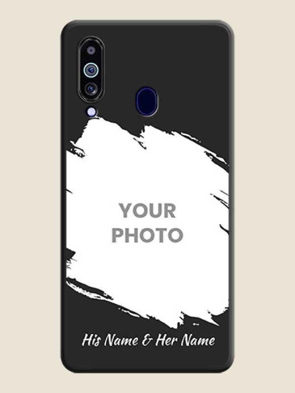 Custom Grunge Brush Strokes on Photo on Space Black Soft Matte Back Cover - Galaxy M40 - alternate view