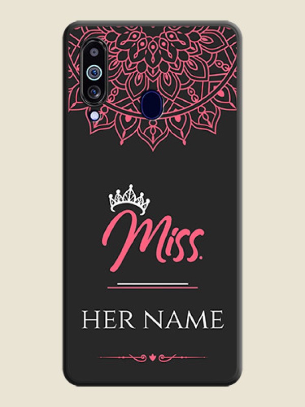 Custom Mrs Name with Floral Design on Space Black Personalized Soft Matte Phone Covers - Galaxy M40 - alternate view