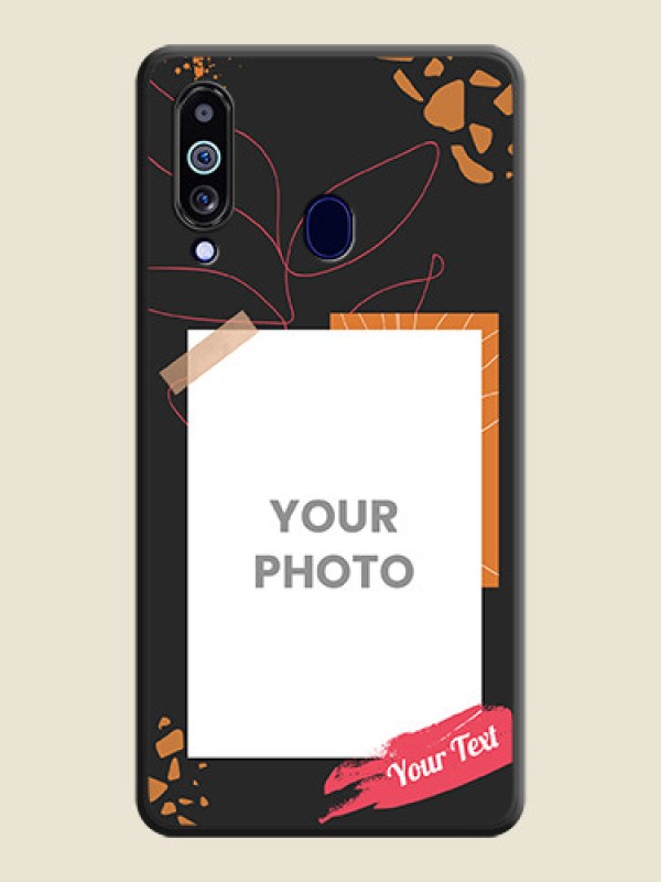 Custom Orange Photo Frame on Space Black Custom Soft Matte Phone Back Cover - Galaxy M40 - alternate view