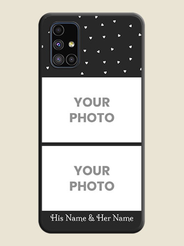 Custom Miniature Love Symbols with Name on Space Black Custom Soft Matte Back Cover - Galaxy M51 - alternate view