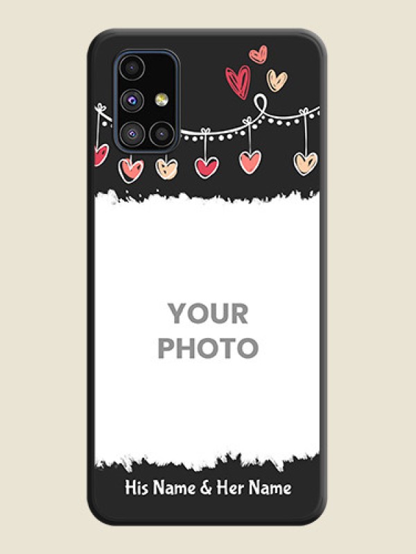 Custom Pink Love Hangings with Name on Space Black Custom Soft Matte Phone Cases - Galaxy M51 - alternate view