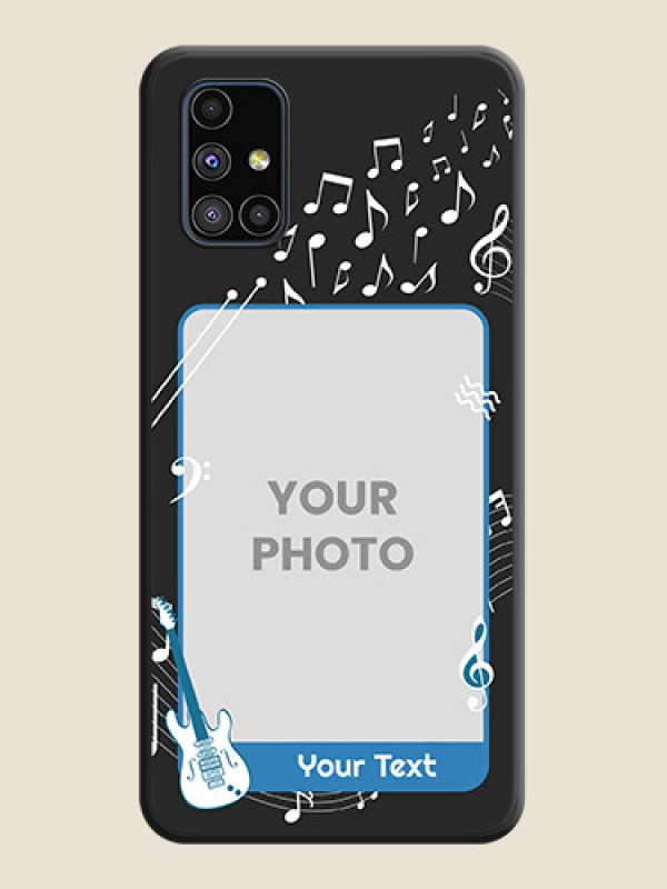Custom Musical Theme Design with Text on Photo on Space Black Soft Matte Mobile Case - Galaxy M51 - alternate view
