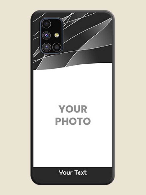 Custom Mixed Wave Lines on Photo on Space Black Soft Matte Mobile Cover - Galaxy M51 - alternate view
