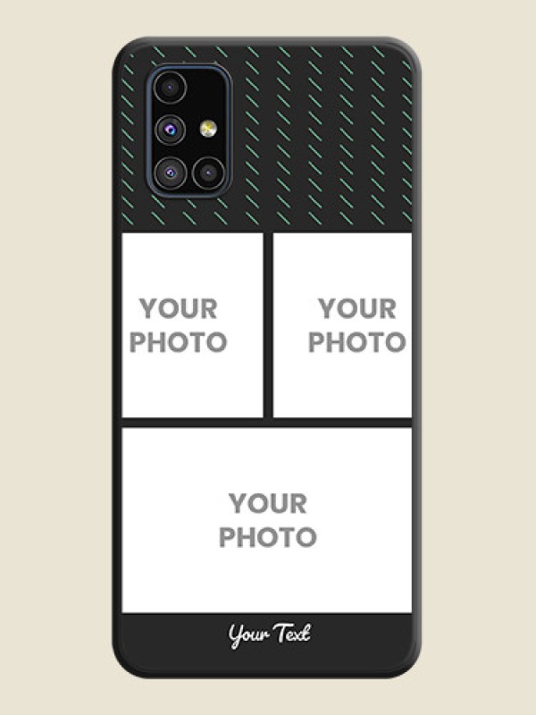 Custom Cross Dotted Pattern with 2 Image Holder  on Personalised Space Black Soft Matte Cases - Galaxy M51 - alternate view
