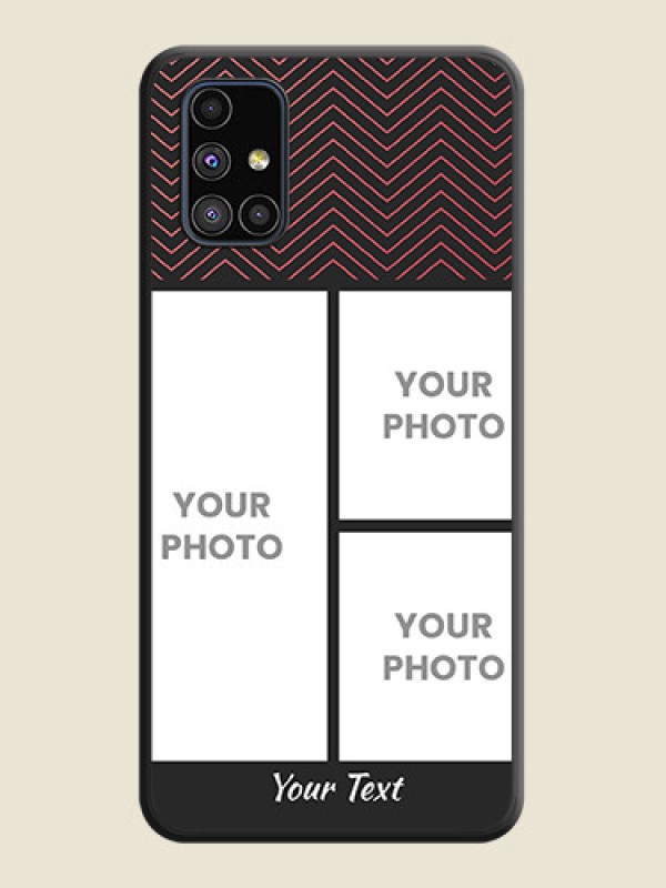 Custom Wave Pattern with 3 Image Holder on Space Black Custom Soft Matte Back Cover - Galaxy M51 - alternate view
