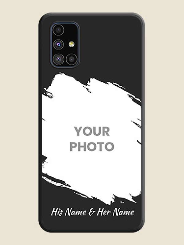 Custom Grunge Brush Strokes on Photo on Space Black Soft Matte Back Cover - Galaxy M51 - alternate view