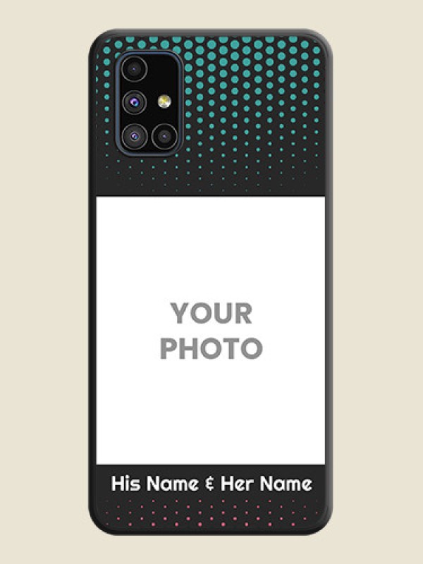 Custom Faded Dots with Grunge Photo Frame and Text on Space Black Custom Soft Matte Phone Cases - Galaxy M51 - alternate view