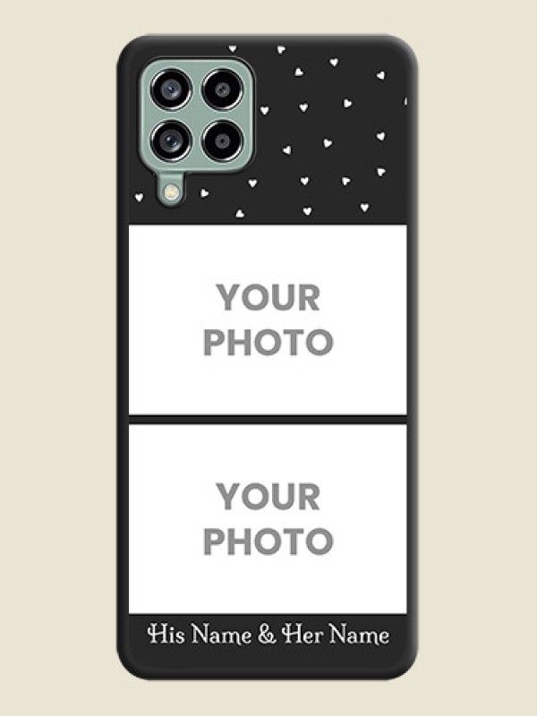 Custom Miniature Love Symbols with Name on Space Black Custom Soft Matte Back Cover - Galaxy M53 5G - alternate view