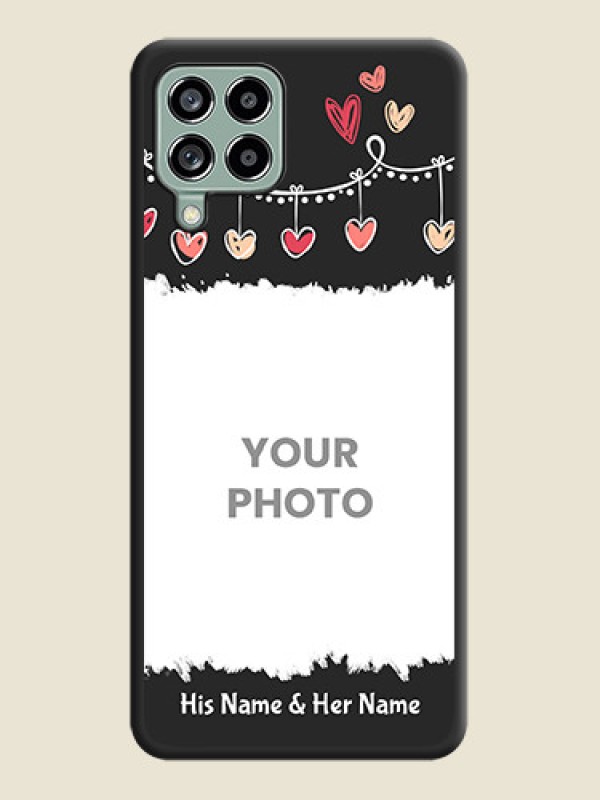 Custom Pink Love Hangings with Name on Space Black Custom Soft Matte Phone Cases - Galaxy M53 5G - alternate view