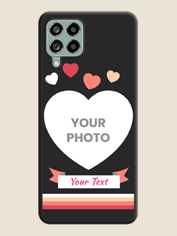 Custom Love Shaped Photo with Colorful Stripes on Personalised Space Black Soft Matte Cases - Galaxy M53 5G - alternate view