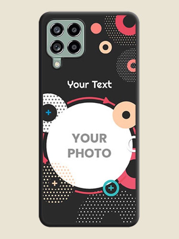 Custom Multicoloured Round Image on Personalised Space Black Soft Matte Cases - Galaxy M53 5G - alternate view