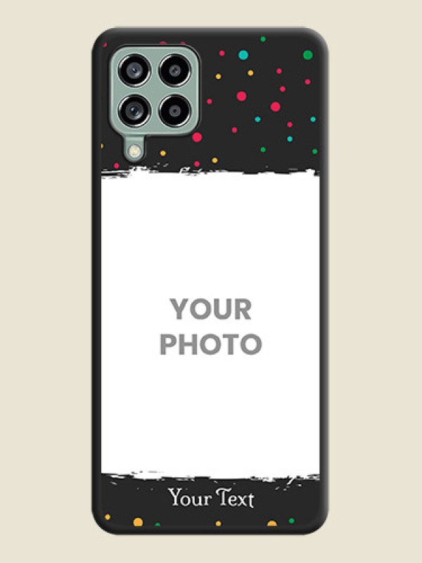 Custom Multicolor Dotted Pattern with Text on Space Black Custom Soft Matte Phone Back Cover - Galaxy M53 5G - alternate view