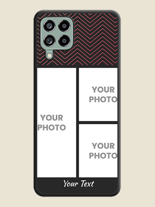 Custom Wave Pattern with 3 Image Holder on Space Black Custom Soft Matte Back Cover - Galaxy M53 5G - alternate view
