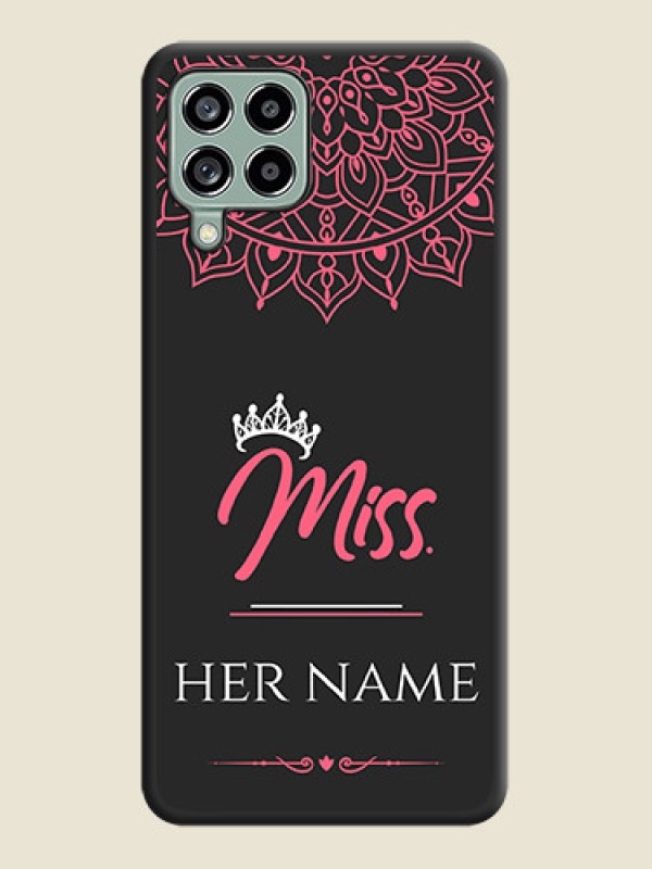 Custom Mrs Name with Floral Design on Space Black Personalized Soft Matte Phone Covers - Galaxy M53 5G - alternate view