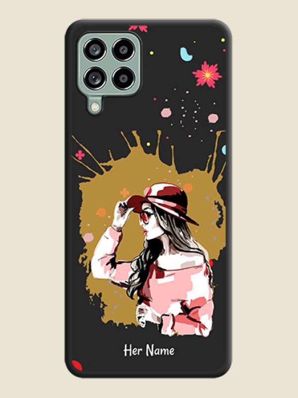 Custom Mordern Lady With Color Splash Background With Custom Text On Space Black Personalized Soft Matte Phone Covers -Samsung Galaxy M53 5G - alternate view