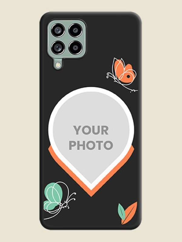 Custom Upload Pic With Simple Butterly Design On Space Black Personalized Soft Matte Phone Covers -Samsung Galaxy M53 5G - alternate view