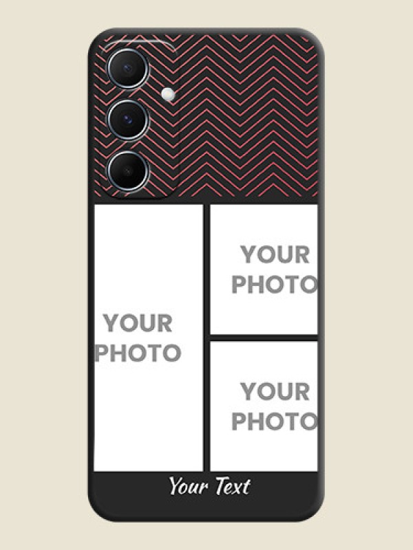 Custom Wave Pattern with 3 Image Holder On Space Black Custom Soft Matte Mobile Back Cover - Galaxy M55 5G - alternate view