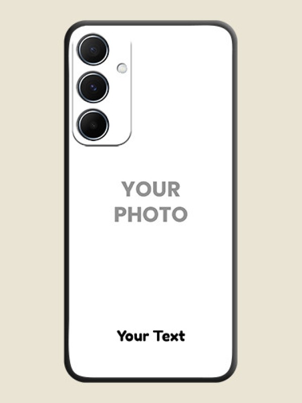 Custom Full Single Pic Upload With Text On Space Black Custom Soft Matte Mobile Back Cover - Galaxy M55 5G - alternate view