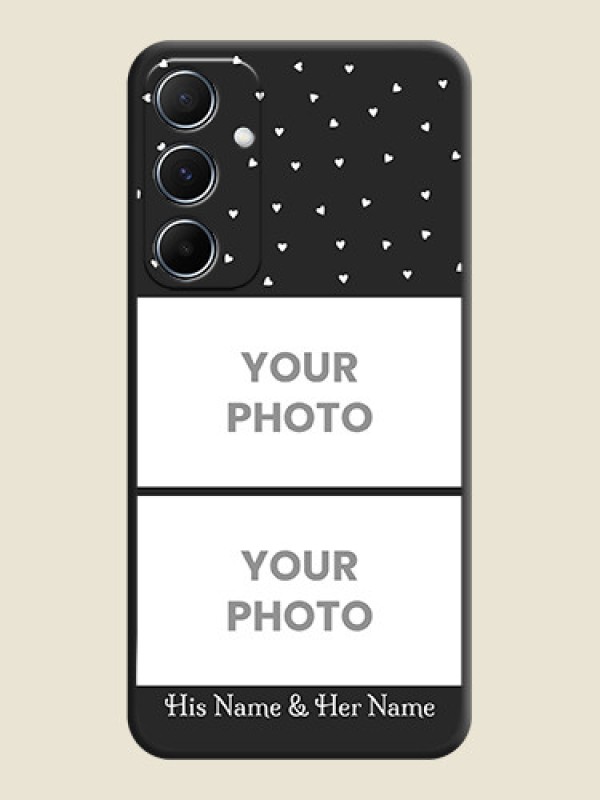 Custom Miniature Love Symbols with Name On Space Black Custom Soft Matte Mobile Back Cover - Galaxy M55s 5G - alternate view