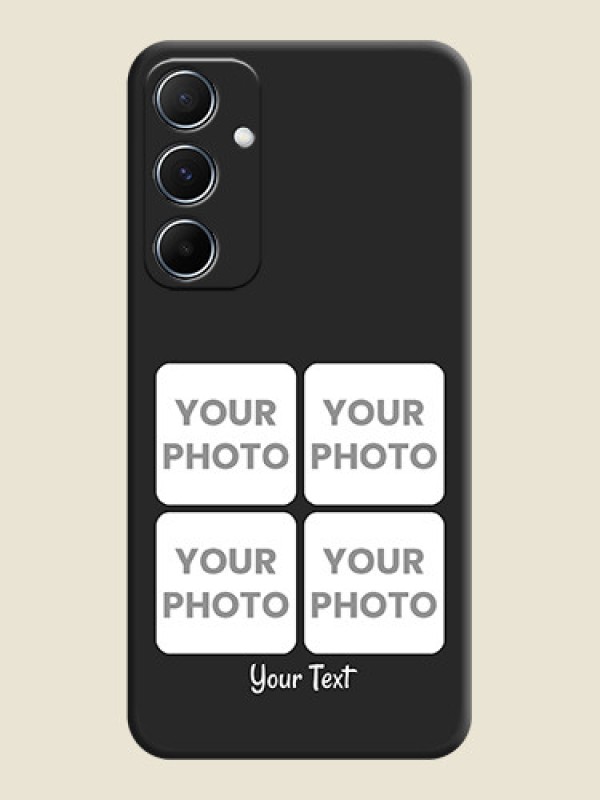Custom Floral Art with 6 Image Holder on Photo On Space Black Custom Soft Matte Mobile Back Cover - Galaxy M55s 5G - alternate view