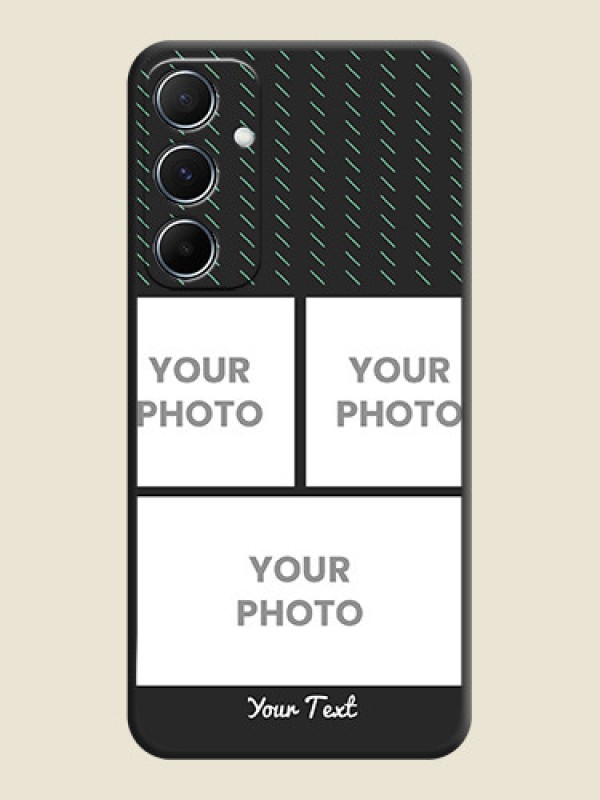 Custom Cross Dotted Pattern with 2 Image Holder On Space Black Custom Soft Matte Mobile Back Cover - Galaxy M55s 5G - alternate view