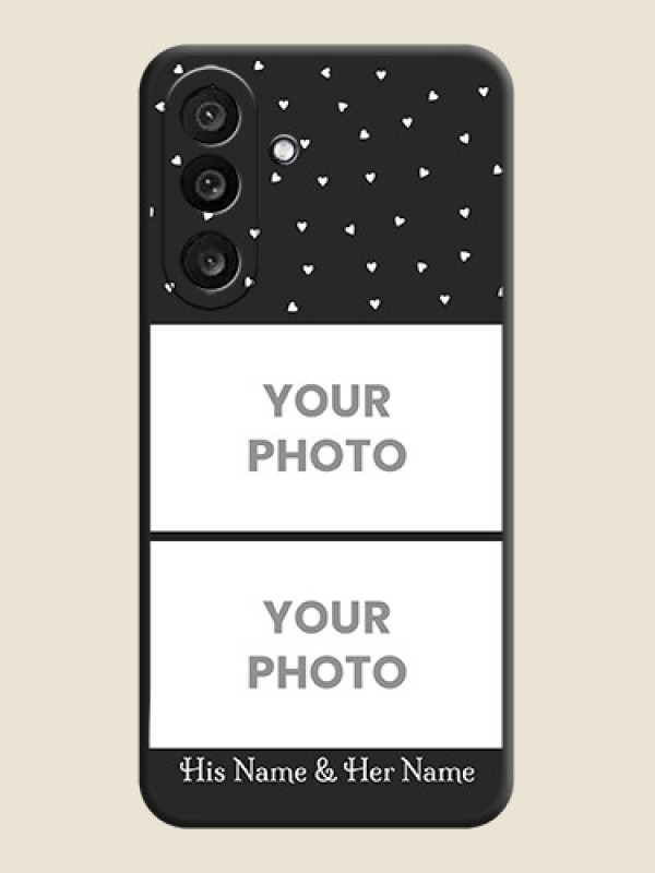 Custom Miniature Love Symbols with Name On Space Black Custom Soft Matte Mobile Back Cover - Samsung Galaxy M56 5G - alternate view
