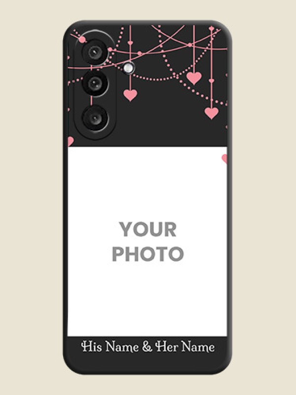 Custom Pink Love Hangings with Text On Space Black Custom Soft Matte Mobile Back Cover - Samsung Galaxy M56 5G - alternate view