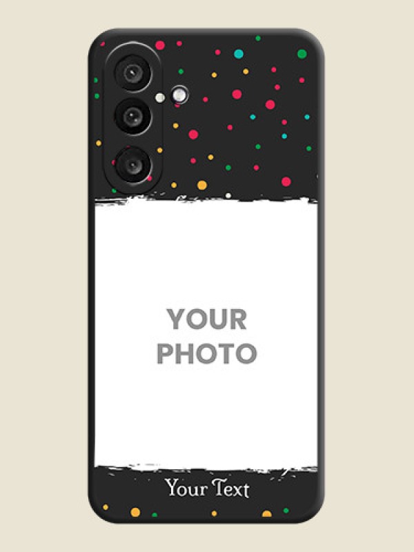 Custom Multicolor Dotted Pattern with Text On Space Black Custom Soft Matte Mobile Back Cover - Samsung Galaxy M56 5G - alternate view