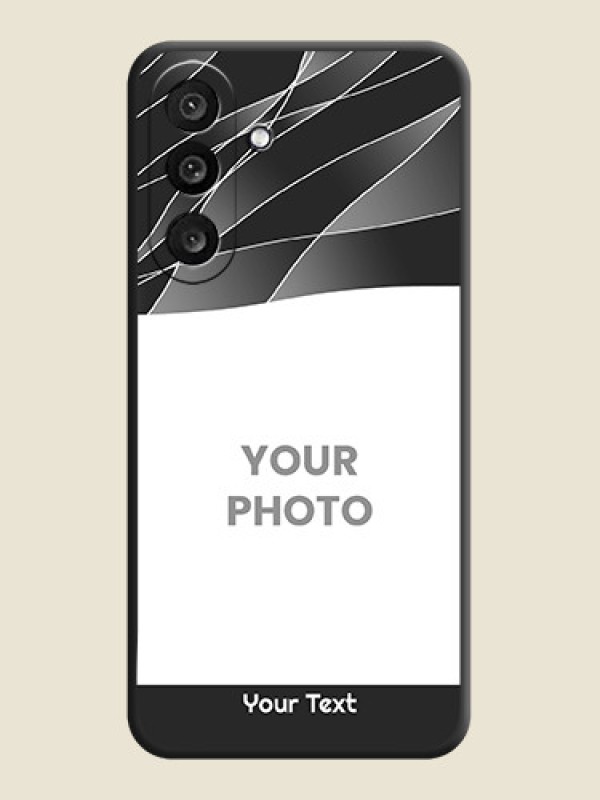 Custom Mixed Wave Lines on Photo On Space Black Custom Soft Matte Mobile Back Cover - Samsung Galaxy M56 5G - alternate view