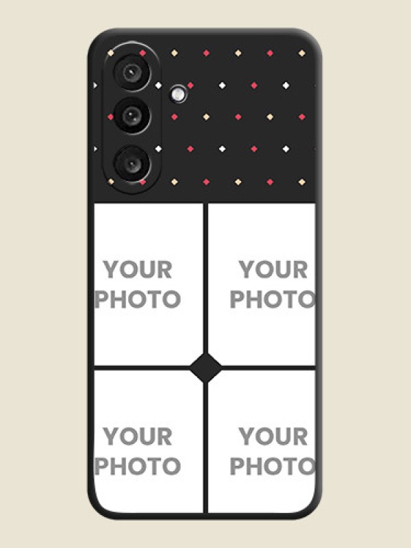 Custom Multicolor Dotted Pattern with 4 Image Holder On Space Black Custom Soft Matte Mobile Back Cover - Samsung Galaxy M56 5G - alternate view