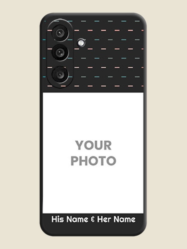 Custom Line Pattern Design with Text On Space Black Custom Soft Matte Mobile Back Cover - Samsung Galaxy M56 5G - alternate view