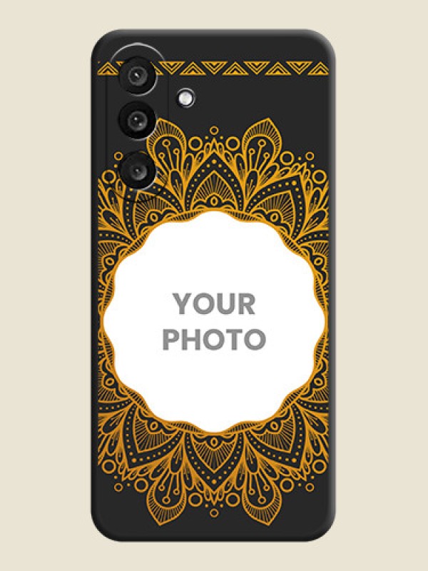 Custom Round Image with Floral Design On Space Black Custom Soft Matte Mobile Back Cover - Samsung Galaxy M56 5G - alternate view