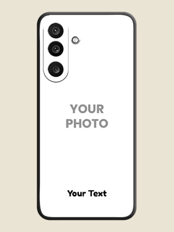 Custom Full Single Pic Upload With Text On Space Black Custom Soft Matte Mobile Back Cover - Samsung Galaxy M56 5G - alternate view