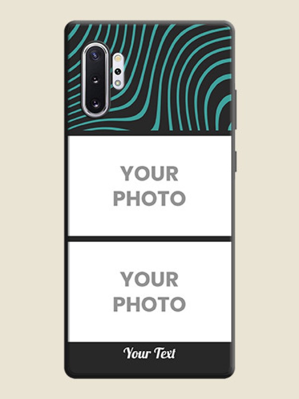 Custom Wave Pattern with 2 Image Holder on Space Black Personalized Soft Matte Phone Covers - Galaxy Note 10 Plus - alternate view