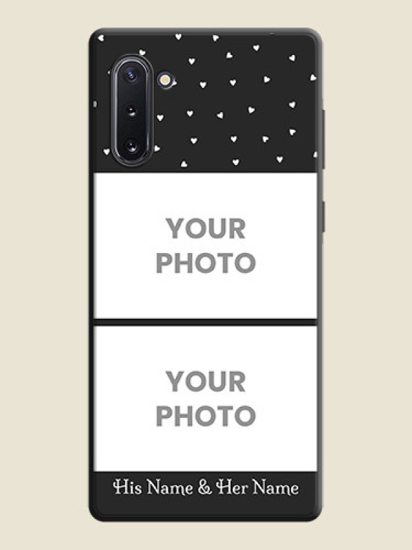 Custom Miniature Love Symbols with Name on Space Black Custom Soft Matte Back Cover - Galaxy Note 10 - alternate view