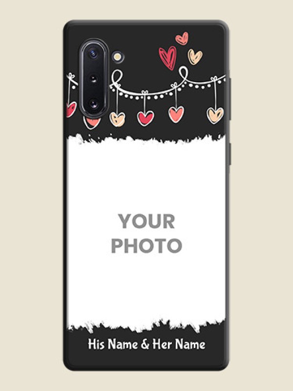 Custom Pink Love Hangings with Name on Space Black Custom Soft Matte Phone Cases - Galaxy Note 10 - alternate view