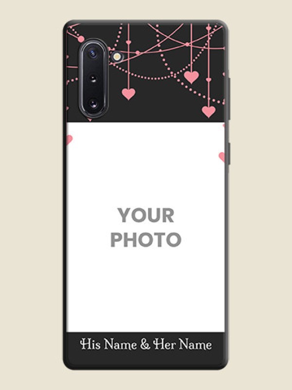 Custom Pink Love Hangings with Text on Space Black Custom Soft Matte Back Cover - Galaxy Note 10 - alternate view