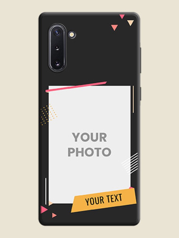 Custom Photo Frame with Triangle Small Dots - Photo on Space Black Soft Matte Back Cover - Galaxy Note 10 - alternate view