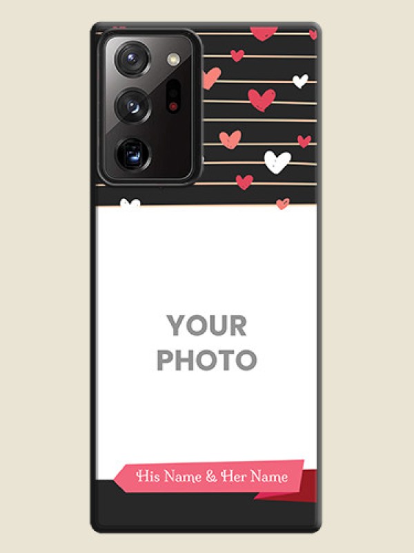 Custom Love Pattern with Name on Pink Ribbon  - Photo on Space Black Soft Matte Back Cover - Galaxy Note 20 Ultra - alternate view