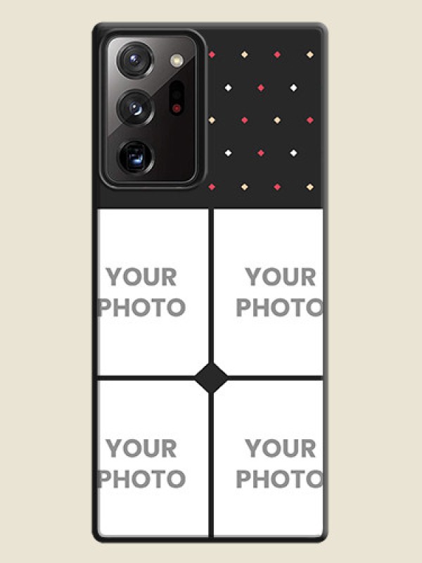 Custom Multicolor Dotted Pattern with 4 Image Holder on Space Black Custom Soft Matte Phone Cases - Galaxy Note 20 Ultra - alternate view
