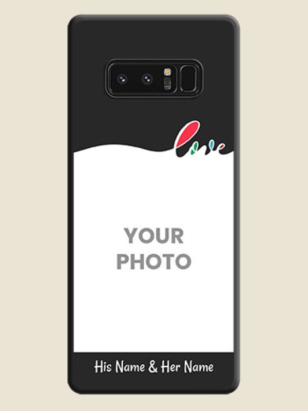 Custom Fall in Love Pattern with Picture on Photo on Space Black Soft Matte Mobile Case - Galaxy Note 8 - alternate view
