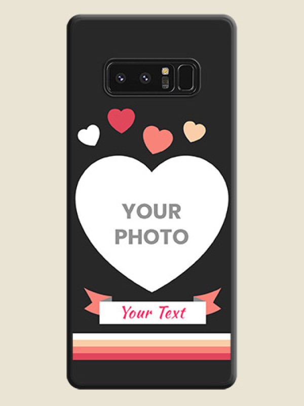 Custom Love Shaped Photo with Colorful Stripes on Personalised Space Black Soft Matte Cases - Galaxy Note 8 - alternate view