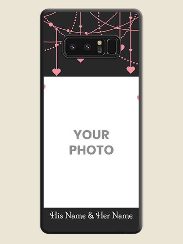 Custom Pink Love Hangings with Text on Space Black Custom Soft Matte Back Cover - Galaxy Note 8 - alternate view