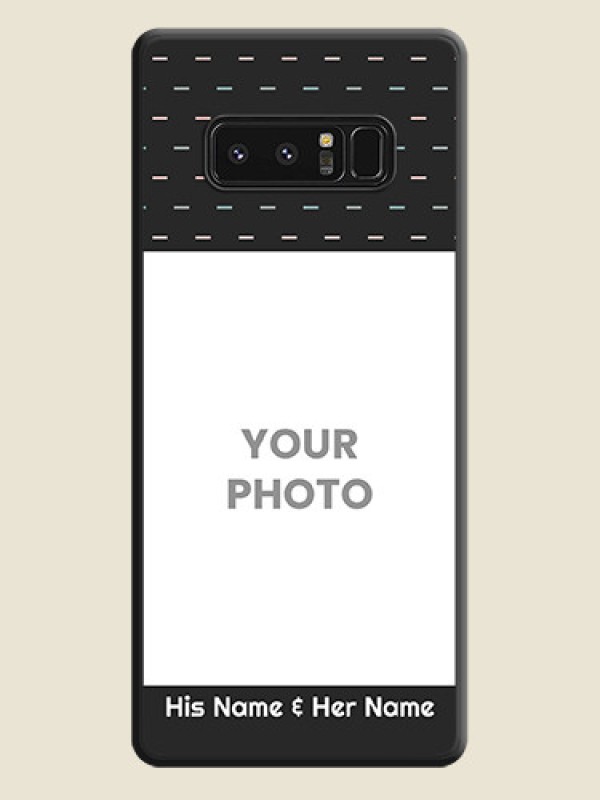 Custom Line Pattern Design with Text on Space Black Custom Soft Matte Phone Back Cover - Galaxy Note 8 - alternate view