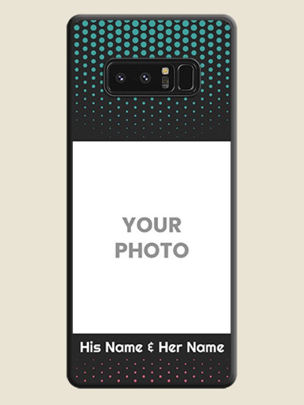 Custom Faded Dots with Grunge Photo Frame and Text on Space Black Custom Soft Matte Phone Cases - Galaxy Note 8 - alternate view