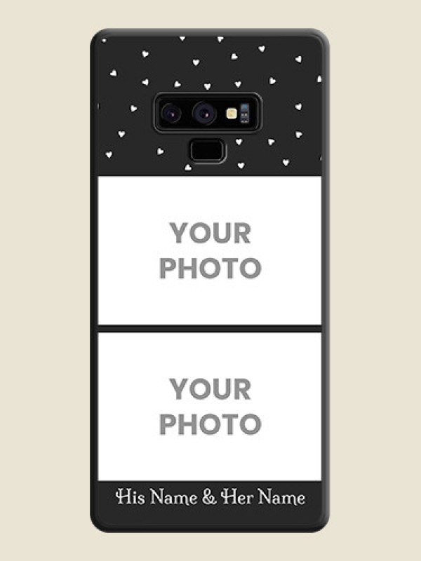 Custom Miniature Love Symbols with Name on Space Black Custom Soft Matte Back Cover - Galaxy Note 9 - alternate view
